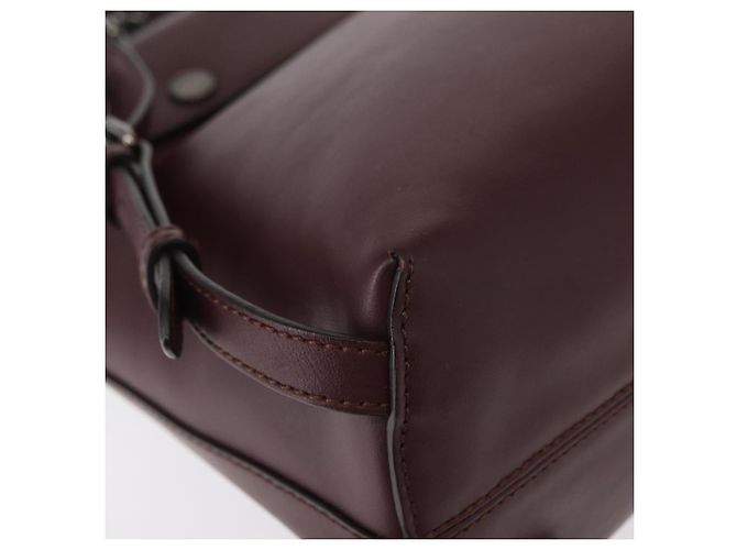 FENDI Back To School Backpack Leather 2way Bordeaux Silver Auth 148468 Silvery Dark red - view 16