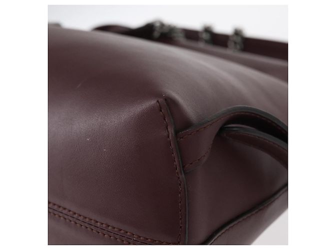 FENDI Back To School Backpack Leather 2way Bordeaux Silver Auth 148468 Silvery Dark red - view 17