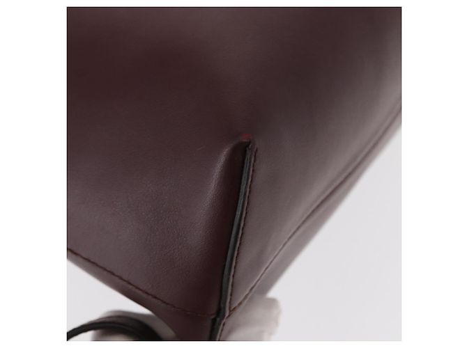 FENDI Back To School Backpack Leather 2way Bordeaux Silver Auth 148468 Silvery Dark red - view 18