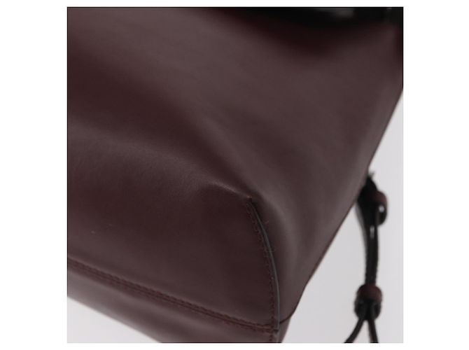 FENDI Back To School Backpack Leather 2way Bordeaux Silver Auth 148468 Silvery Dark red - view 19