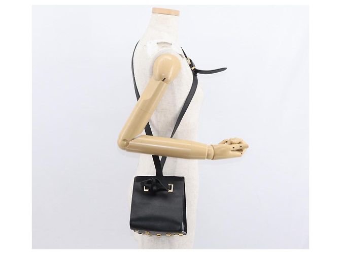Borsa a Spalla Salvatore Ferragamo in Pelle Oro Nero Auth bs30658 D'oro - vista 21
