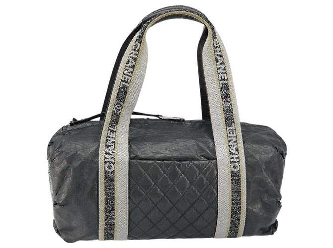 CHANEL Borsa Sportiva in PVC Grigio Argento CC Auth hk3194 Marrone - vista 2