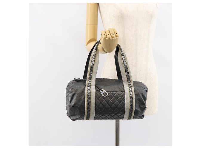CHANEL Borsa Sportiva in PVC Grigio Argento CC Auth hk3194 Marrone - vista 23