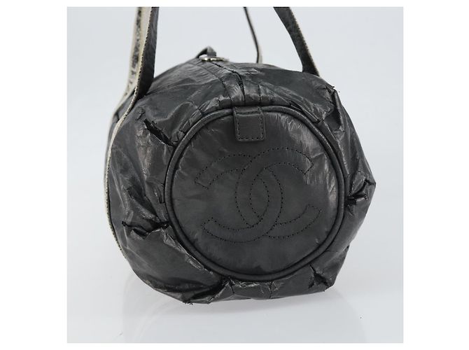 CHANEL Borsa Sportiva in PVC Grigio Argento CC Auth hk3194 Marrone - vista 4