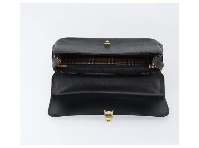 Autre Marque Borsa a mano Burberrys in pelle nera e oro Auth BA8234 Nero D'oro - vista 10