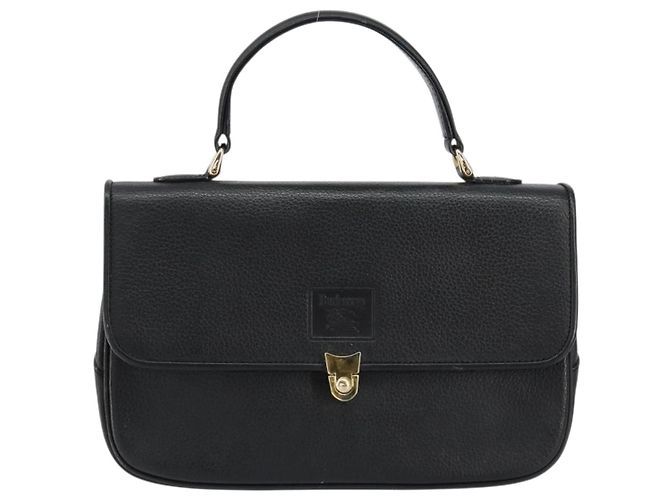 Autre Marque Borsa a mano Burberrys in pelle nera e oro Auth BA8234 Nero D'oro - vista 13