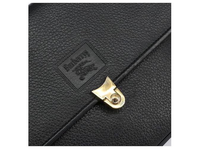 Autre Marque Borsa a mano Burberrys in pelle nera e oro Auth BA8234 Nero D'oro - vista 17