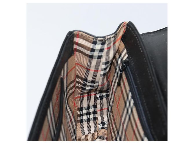 Autre Marque Borsa a mano Burberrys in pelle nera e oro Auth BA8234 Nero D'oro - vista 19