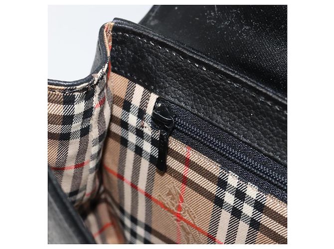 Autre Marque Borsa a mano Burberrys in pelle nera e oro Auth BA8234 Nero D'oro - vista 20