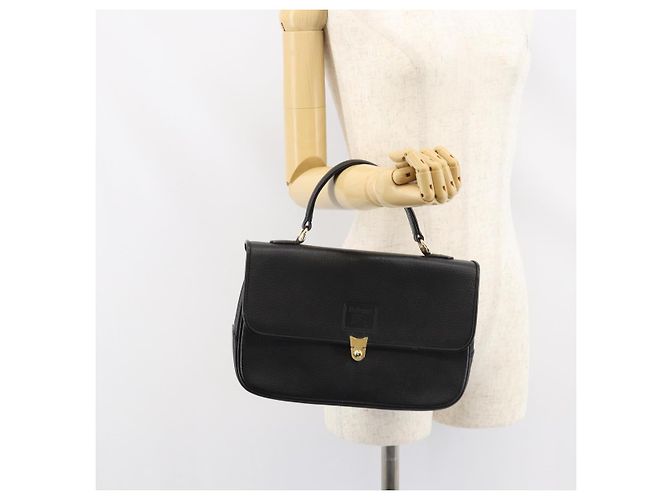 Autre Marque Borsa a mano Burberrys in pelle nera e oro Auth BA8234 Nero D'oro - vista 22