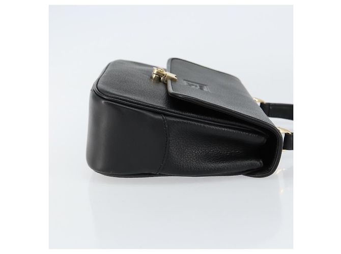 Autre Marque Borsa a mano Burberrys in pelle nera e oro Auth BA8234 Nero D'oro - vista 3