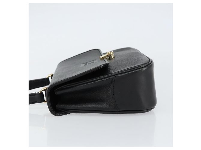 Autre Marque Borsa a mano Burberrys in pelle nera e oro Auth BA8234 Nero D'oro - vista 4
