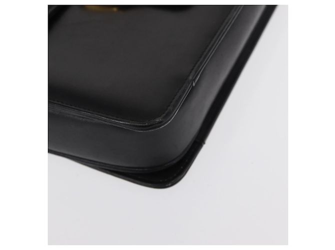 Borsa a Spalla CÉLINE Carrozza in Pelle Nera e Oro Auth 155706 Nero D'oro - vista 10
