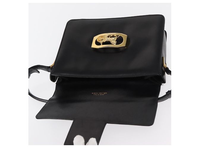 Borsa a Spalla CÉLINE Carrozza in Pelle Nera e Oro Auth 155706 Nero D'oro - vista 15