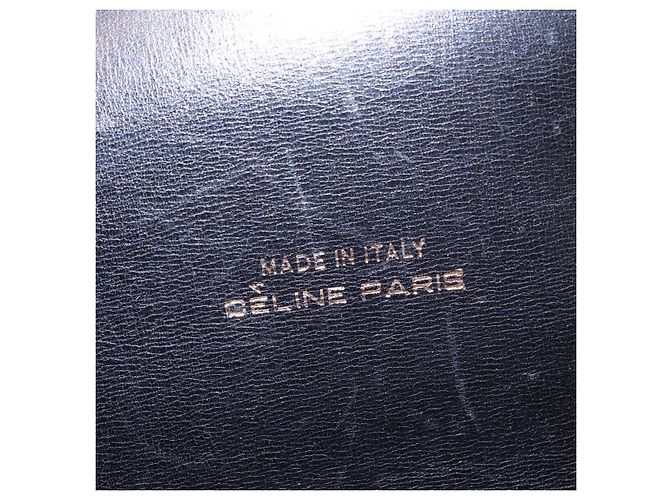 Borsa a Spalla CÉLINE Carrozza in Pelle Nera e Oro Auth 155706 Nero D'oro - vista 16