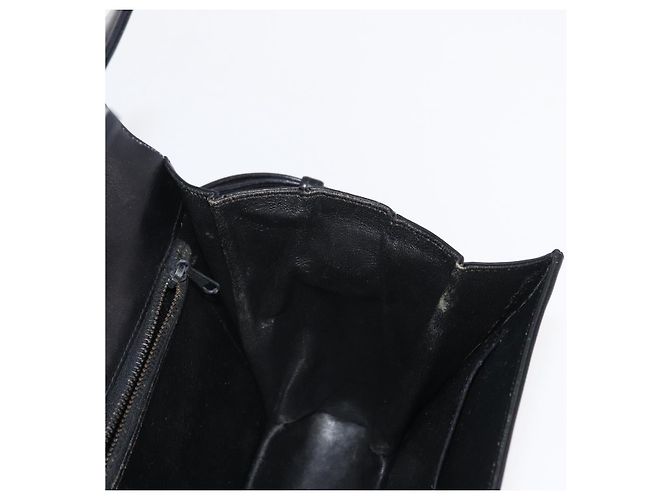 Borsa a Spalla CÉLINE Carrozza in Pelle Nera e Oro Auth 155706 Nero D'oro - vista 18