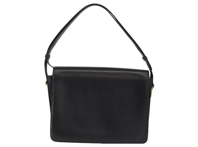 Borsa a Spalla CÉLINE Carrozza in Pelle Nera e Oro Auth 155706 Nero D'oro - vista 3