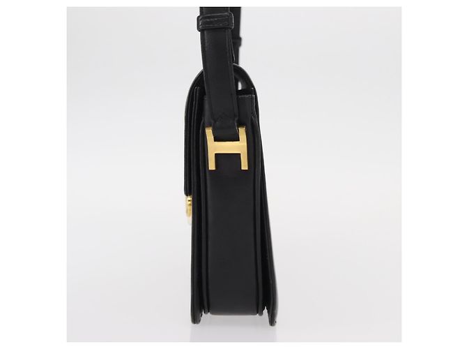 Borsa a Spalla CÉLINE Carrozza in Pelle Nera e Oro Auth 155706 Nero D'oro - vista 4