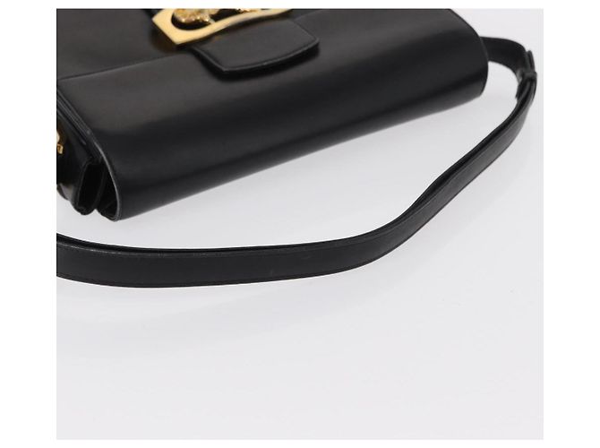 Borsa a Spalla CÉLINE Carrozza in Pelle Nera e Oro Auth 155706 Nero D'oro - vista 7