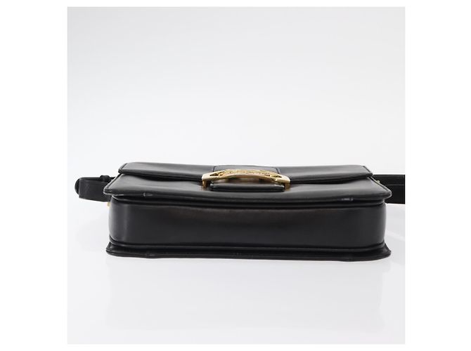 Borsa a Spalla CÉLINE Carrozza in Pelle Nera e Oro Auth 155706 Nero D'oro - vista 9