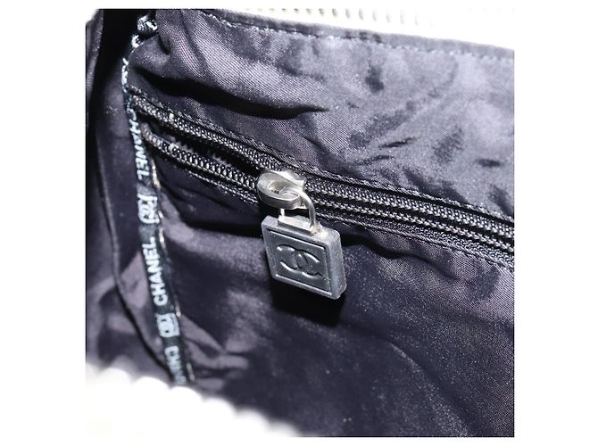 Borsa a Spalla CHANEL Sports COCO Mark in Tela Beige Argento CC Auth ar13844 - vista 19