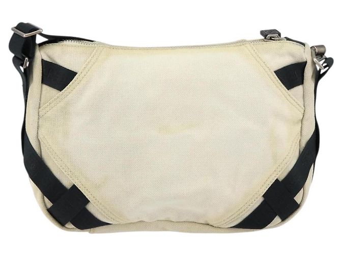 Borsa a Spalla CHANEL Sports COCO Mark in Tela Beige Argento CC Auth ar13844 - vista 3