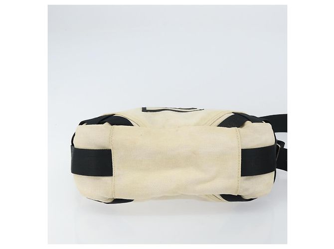 Borsa a Spalla CHANEL Sports COCO Mark in Tela Beige Argento CC Auth ar13844 - vista 9