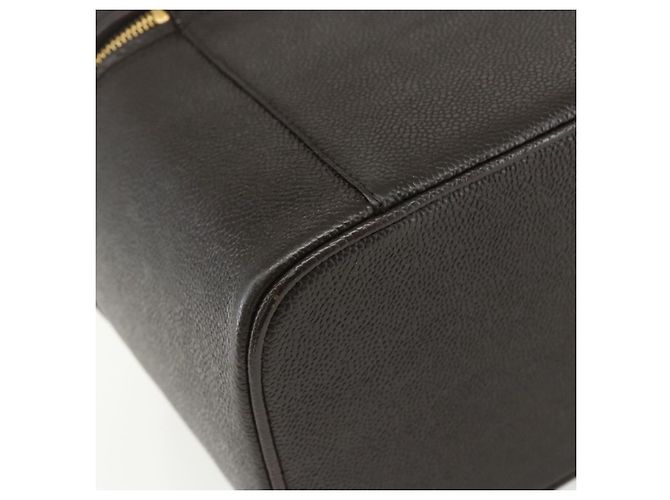 Pochette Vanity CHANEL COCO Mark in Pelle Caviar Marrone Oro CC Auth bs31399 D'oro - vista 13
