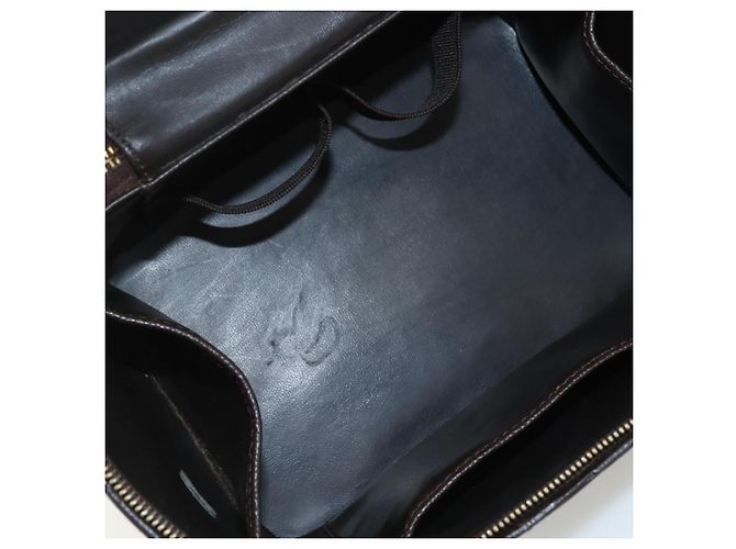 Pochette Vanity CHANEL COCO Mark in Pelle Caviar Marrone Oro CC Auth bs31399 D'oro - vista 17