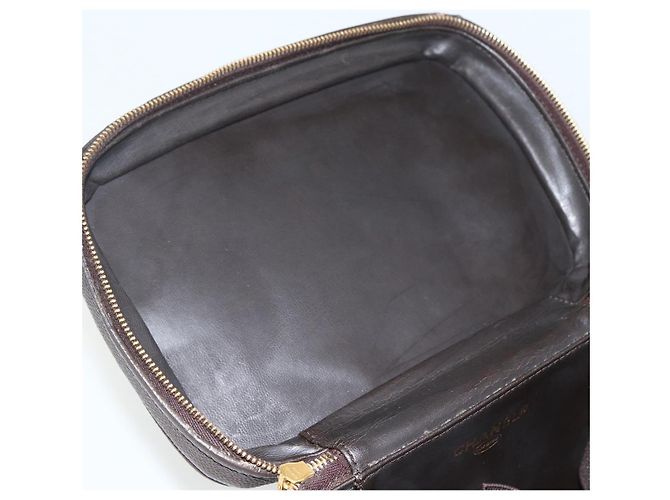 Pochette Vanity CHANEL COCO Mark in Pelle Caviar Marrone Oro CC Auth bs31399 D'oro - vista 20