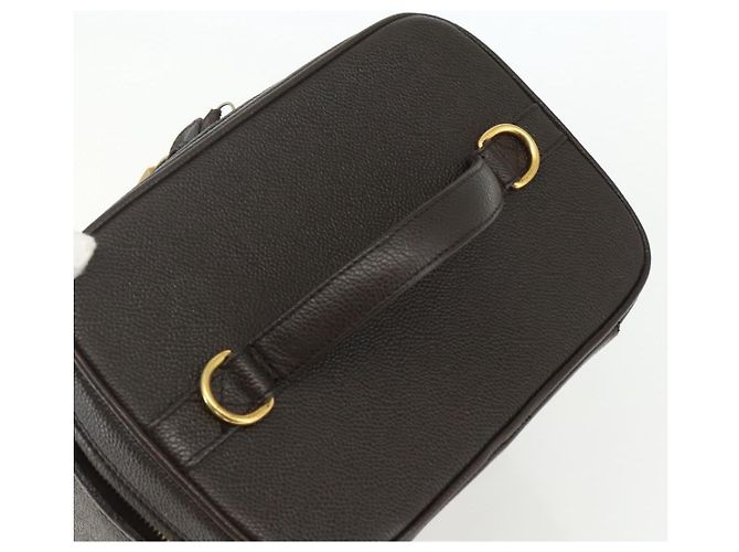 Pochette Vanity CHANEL COCO Mark in Pelle Caviar Marrone Oro CC Auth bs31399 D'oro - vista 6