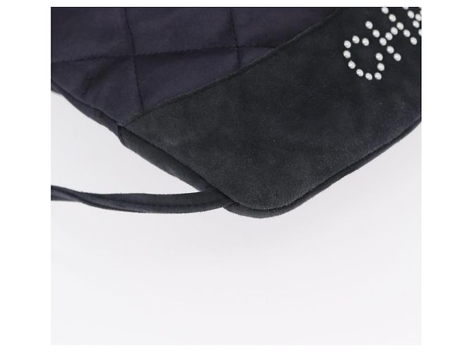 CHANEL Zaino Matelassé Satin Blu Navy CC Auth 154704 - vista 10
