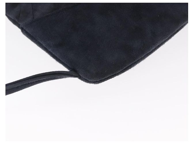 CHANEL Zaino Matelassé Satin Blu Navy CC Auth 154704 - vista 12