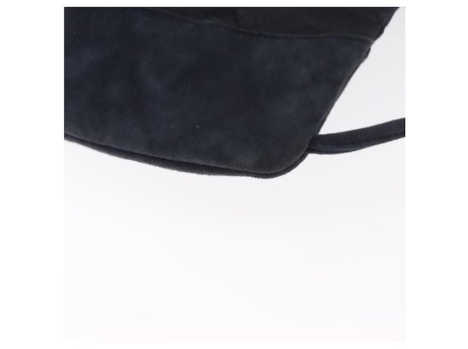 CHANEL Zaino Matelassé Satin Blu Navy CC Auth 154704 - vista 13