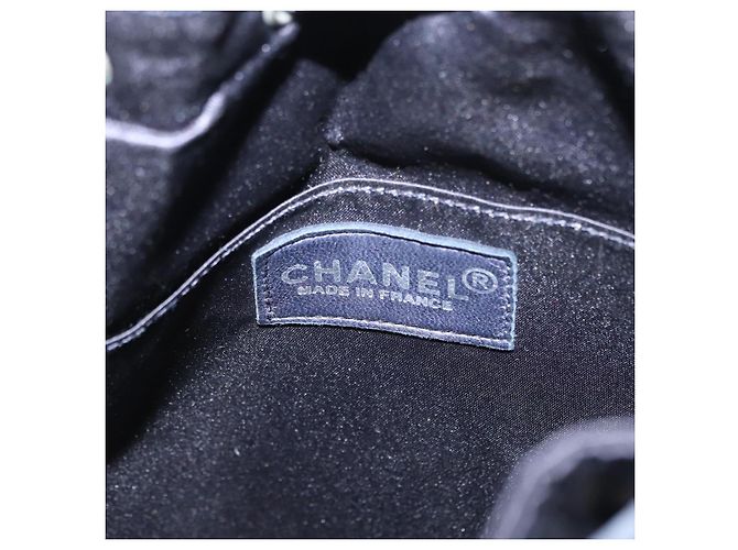 CHANEL Zaino Matelassé Satin Blu Navy CC Auth 154704 - vista 16