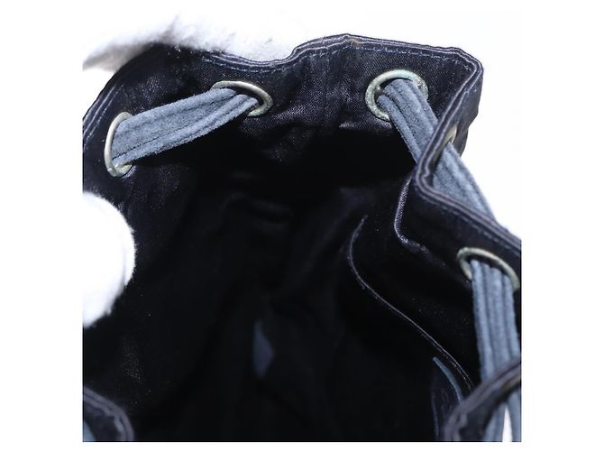 CHANEL Zaino Matelassé Satin Blu Navy CC Auth 154704 - vista 18