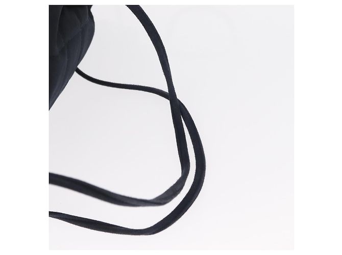CHANEL Zaino Matelassé Satin Blu Navy CC Auth 154704 - vista 7