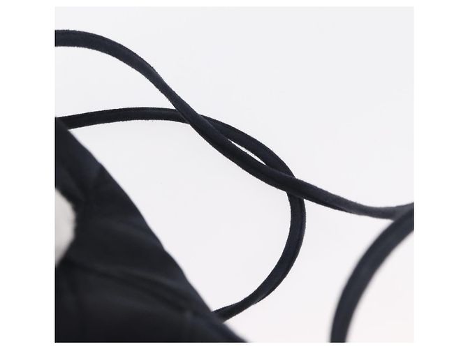 CHANEL Zaino Matelassé Satin Blu Navy CC Auth 154704 - vista 8