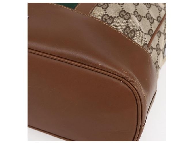 Gucci GG Canvas Web Sherry Line Handtasche Sonderedition Beige Gold Auth mr1598 Golden - Ansicht 10