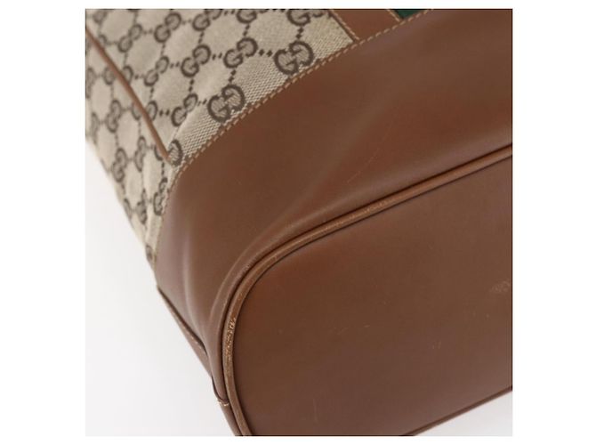 Gucci GG Canvas Web Sherry Line Handtasche Sonderedition Beige Gold Auth mr1598 Golden - Ansicht 11