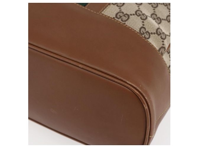 Gucci GG Canvas Web Sherry Line Handtasche Sonderedition Beige Gold Auth mr1598 Golden - Ansicht 12