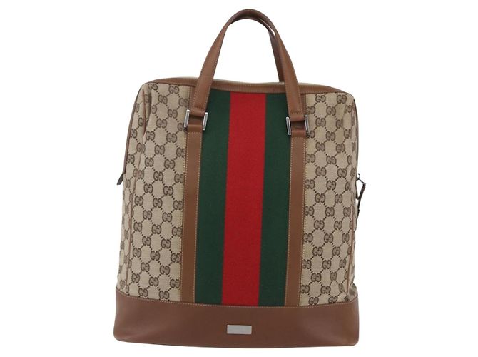 Gucci GG Canvas Web Sherry Line Handtasche Sonderedition Beige Gold Auth mr1598 Golden - Ansicht 2
