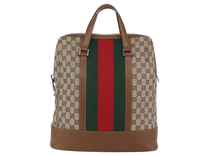 Gucci GG Canvas Web Sherry Line Handtasche Sonderedition Beige Gold Auth mr1598 Golden - Ansicht 3