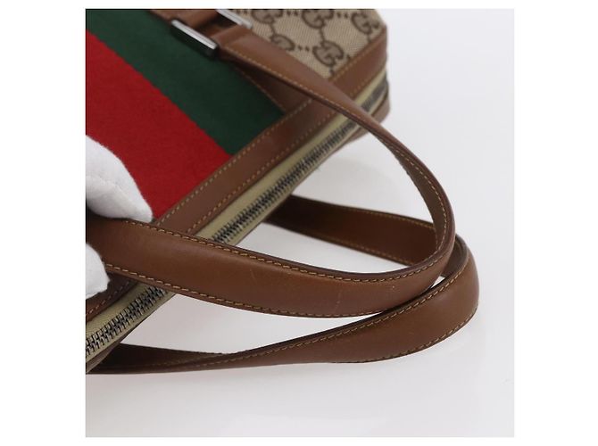 Gucci GG Canvas Web Sherry Line Handtasche Sonderedition Beige Gold Auth mr1598 Golden - Ansicht 7