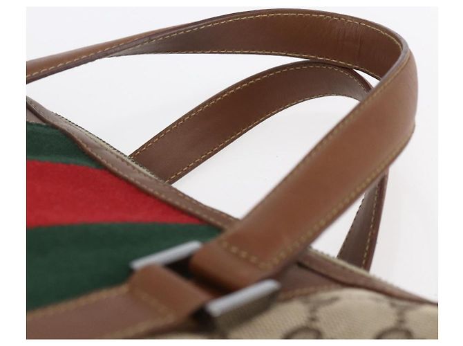 Gucci GG Canvas Web Sherry Line Handtasche Sonderedition Beige Gold Auth mr1598 Golden - Ansicht 8