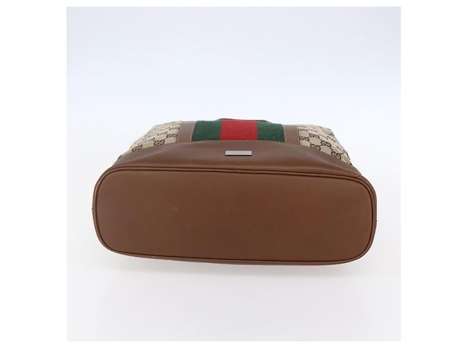 Gucci GG Canvas Web Sherry Line Handtasche Sonderedition Beige Gold Auth mr1598 Golden - Ansicht 9