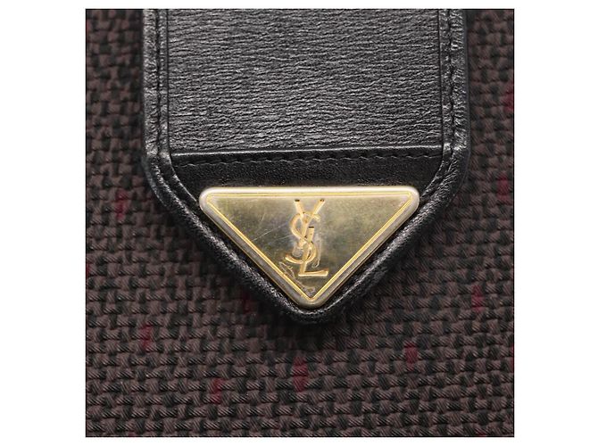 Saint Laurent Borsa a Spalla in PVC Pelle Grigia Oro Auth bs31404 Marrone D'oro - vista 15