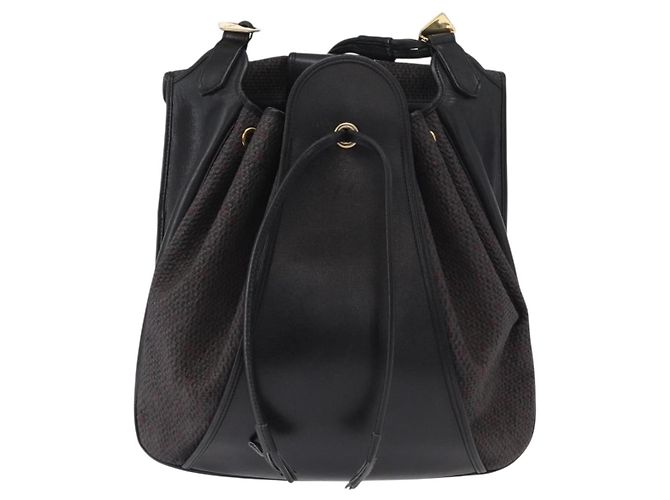 Saint Laurent Borsa a Spalla in PVC Pelle Grigia Oro Auth bs31404 Marrone D'oro - vista 3