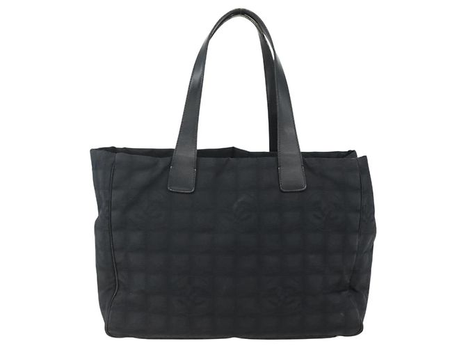 CHANEL Nuova Borsa Tote da Viaggio Nylon Nero oro CC Auth ka411 D'oro - vista 2