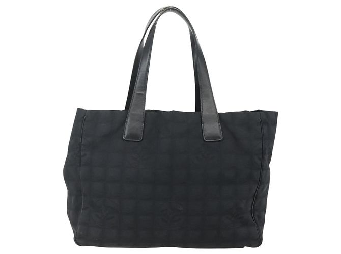 CHANEL Nuova Borsa Tote da Viaggio Nylon Nero oro CC Auth ka411 D'oro - vista 3